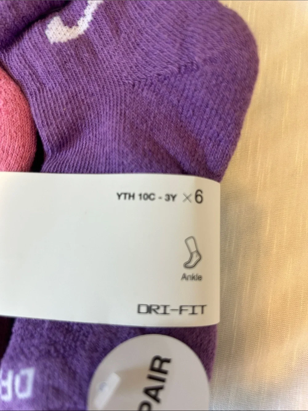 Nike Kids Athletic Ankle Socks - 6 Pack YTH 10C - 3Y (XS) Multiple Colors